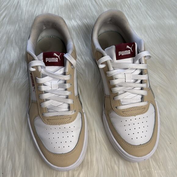 Puma White and Burgundy Carter Color Block Sneakers - Picture 3 of 8